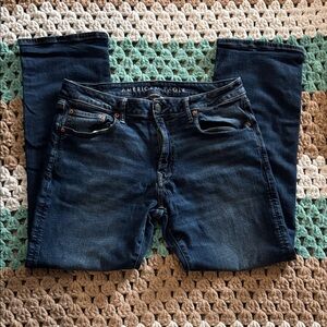 American Eagle AE Airflex + Dark Blue Original Boot Cut Jeans Mens sz 34x32